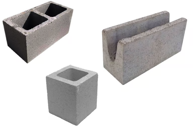 Bloco de concreto e Bloco-canaleta Auren - Inteiro e Meio-bloco